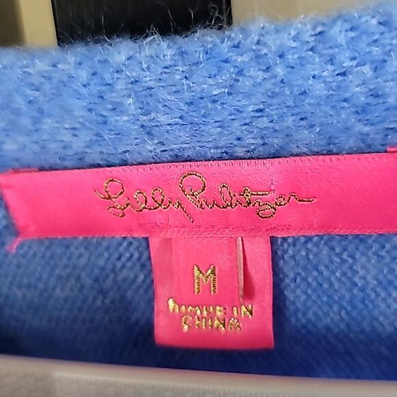 LILLY PULITZER ARNA ABACO BLUE HEATHERED POPOVER PULLOVER TUNIC SWEATER - Picture 5 of 8